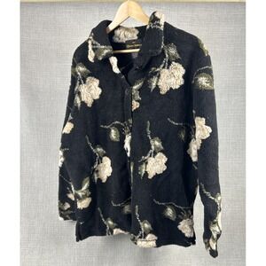 Vtg Donna Dewberry 1x Denim Jean Shirt Button Down Embroidered Flowers Womens